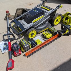 Landscaping Equipment, Ryobi HP 40V 6ah Batteries & Craftsman