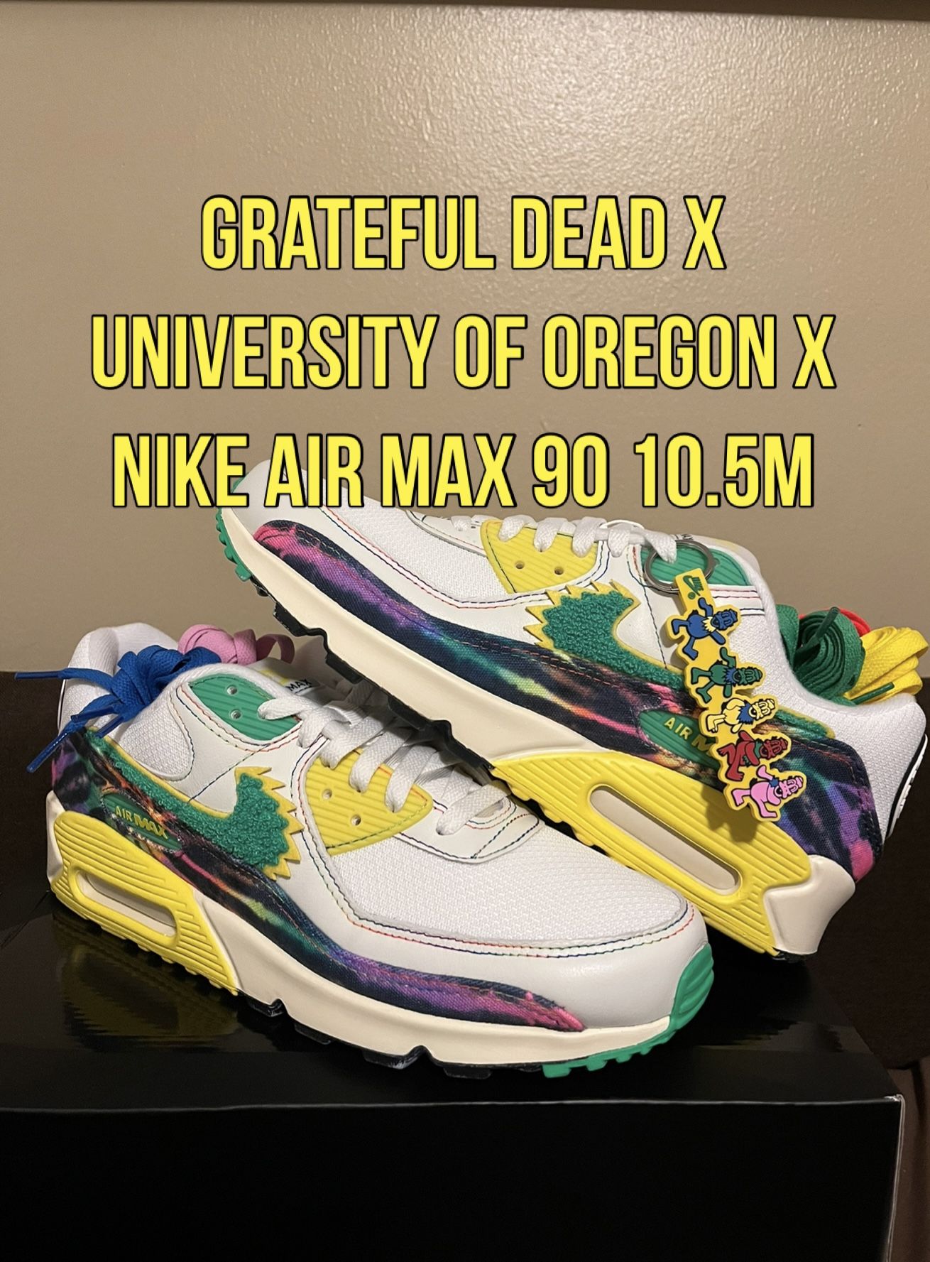 Nike Air Max 90 x Grateful Dead x University of Oregon Grateful Ducks Men’s 10.5