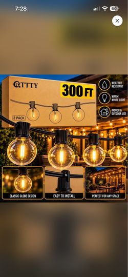 Rtty 300 feet outdoor string lights New
