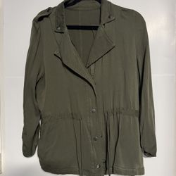  Women’s Olive Green Utility Jacket – Size Large