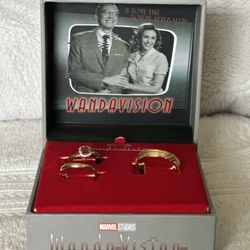 The WandaVision Wedding Rings Prop Replica 3-Piece Set