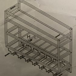 3 Tiers Industrial Wall Mounted Restaurant/Kitchen Shelves Gold