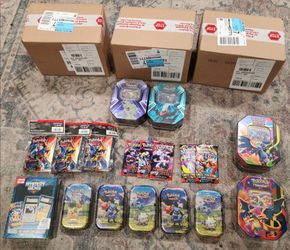 Charizard, Triple Whammy, AH Mini Tins, ME, DR, PF Packs Mystery Slab + Pack