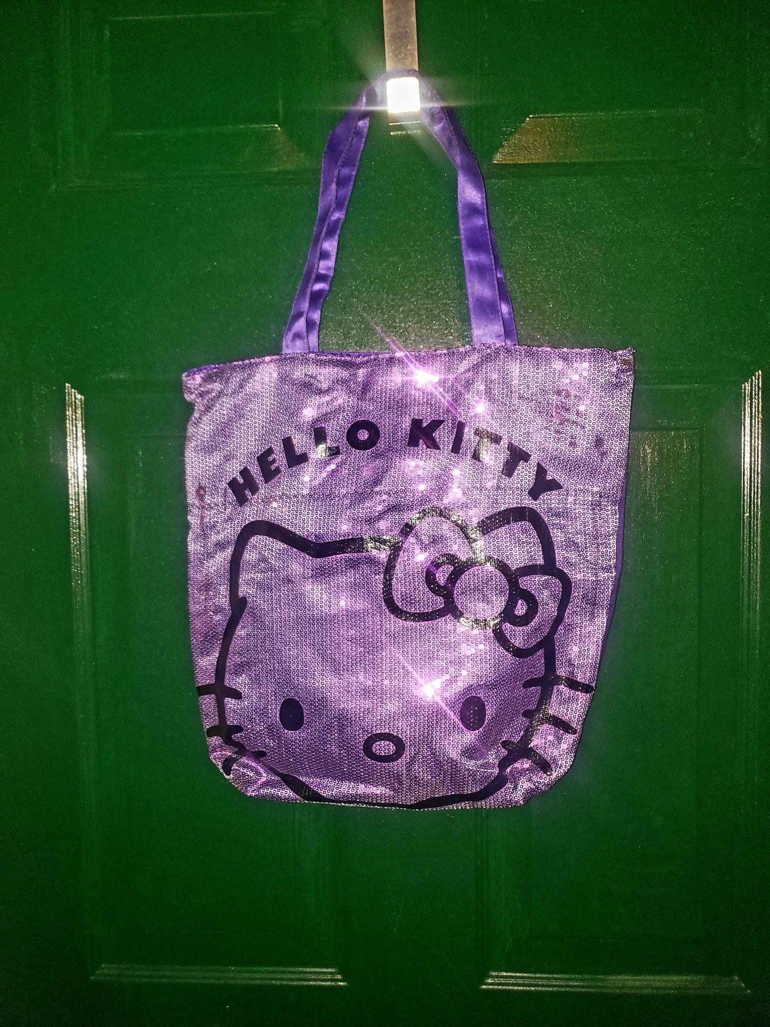 Hello Kitty Purple Sequins Tote Bag