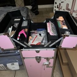 Complete Beginner Nail Tech Kit + Rolling Case + Drill + Supplies