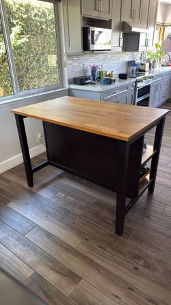 Butcher block counter table