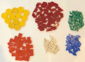 172 PLASTIC TANGRAM PATTERN BLOCKS Manipulatives (6 different shapes/Colors)