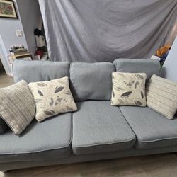 Fabric Light Blue Couch 