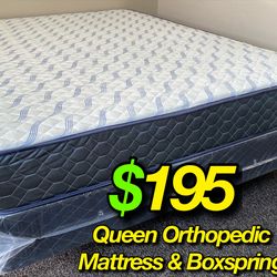 Queen Size Supreme Orthopedic Mattress and Boxspring