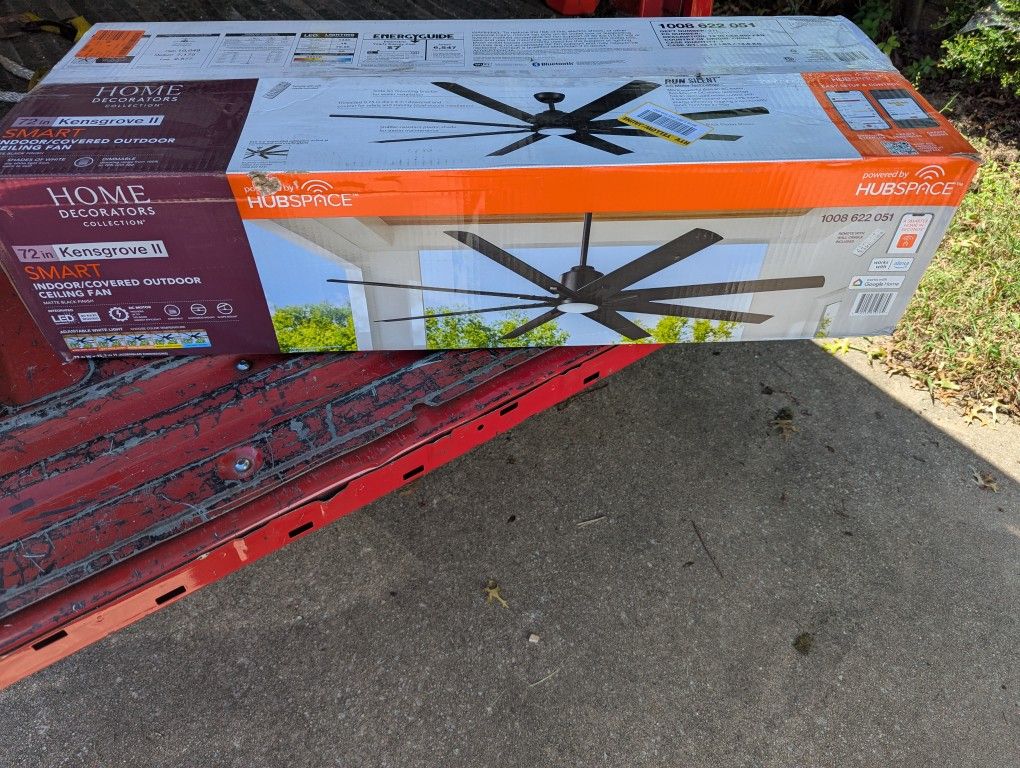 72-In Smart Indoor Or Covered Outdoor Ceiling Fan With Integrated Lights