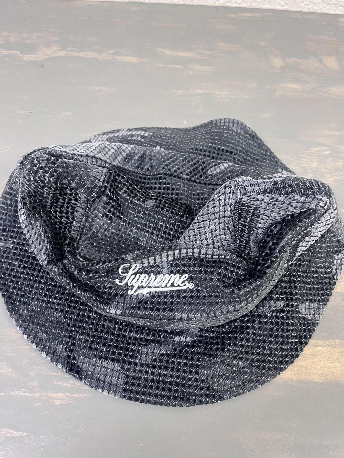 Supreme Camo Grid Crusher Bucket Hat
