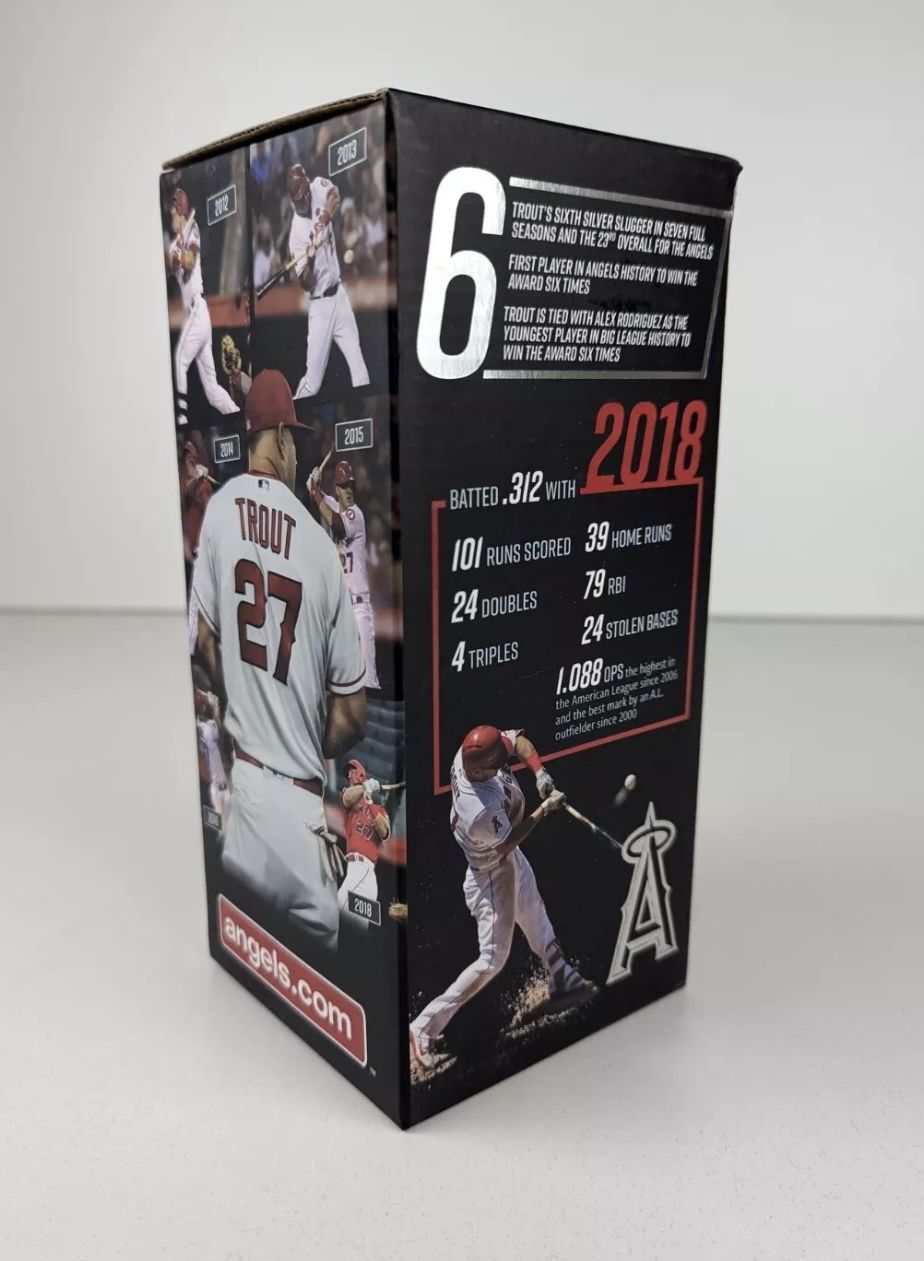 2018 Mike Trout Silver Slugger Commemorative Bobblehead LA Angels NIB SGA MLB