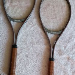 2 Vintage Wilson American Ace 4 1/2 Tennis Racquets