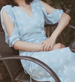 Simple retro wrap dress Size M