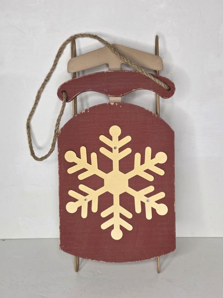 Red Snow Sled Christmas Decor