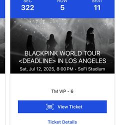 (2) BLACKPINK CONCERT TICKETS FOR SATURDAY 7/12