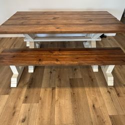 Custom Farmhouse Table And Benches