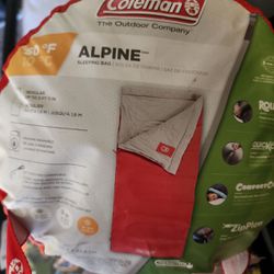 Coleman Alpine Sleeping Bag Adult Regular Up To 5'11" 33"x75"