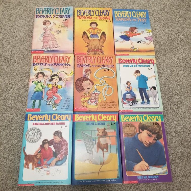 Set Of 9 Excellent Condition BEVERLY CLEARY PAPER BACK chapter Books Including Ramona Series, Mr Henshaw Etc