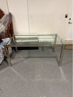 Modern glass dining table