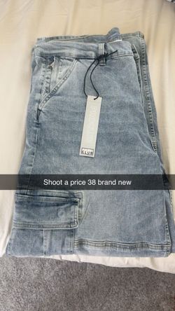Pro Club Light Wash Cargo Jeans Size 38