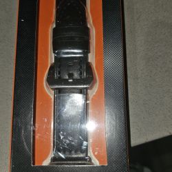 Leather Band compatible For Apple Watch 38mm Blackweb