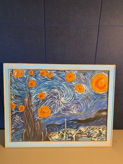 Starry Night Inspired Original Oil Painting