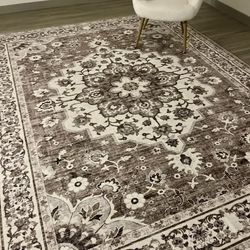 TOPRUUG Washable Oriental Area Rug - 8x10 Rugs for Living Room Soft Carpet for Bedroom Waterproof Fl