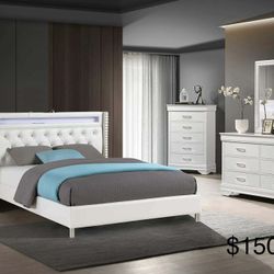 New 5 Piece Led Queen Bedroom Set / Free Delivery 