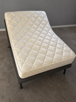 Queen adjustable bed frame and mattress