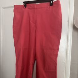 Lane Bryant Salmon/Pink Crop Pants SZ16 