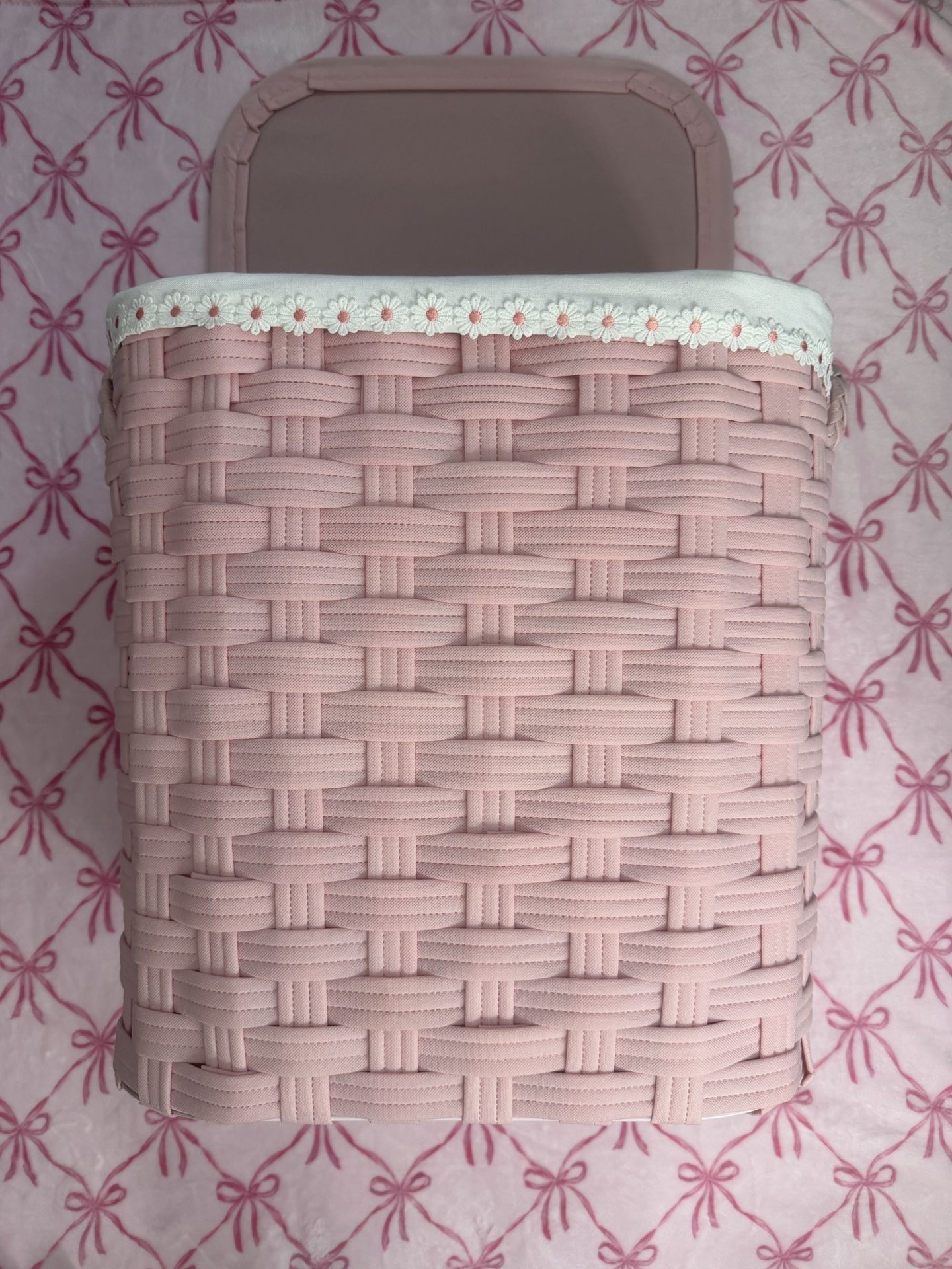 pink laundry basket 