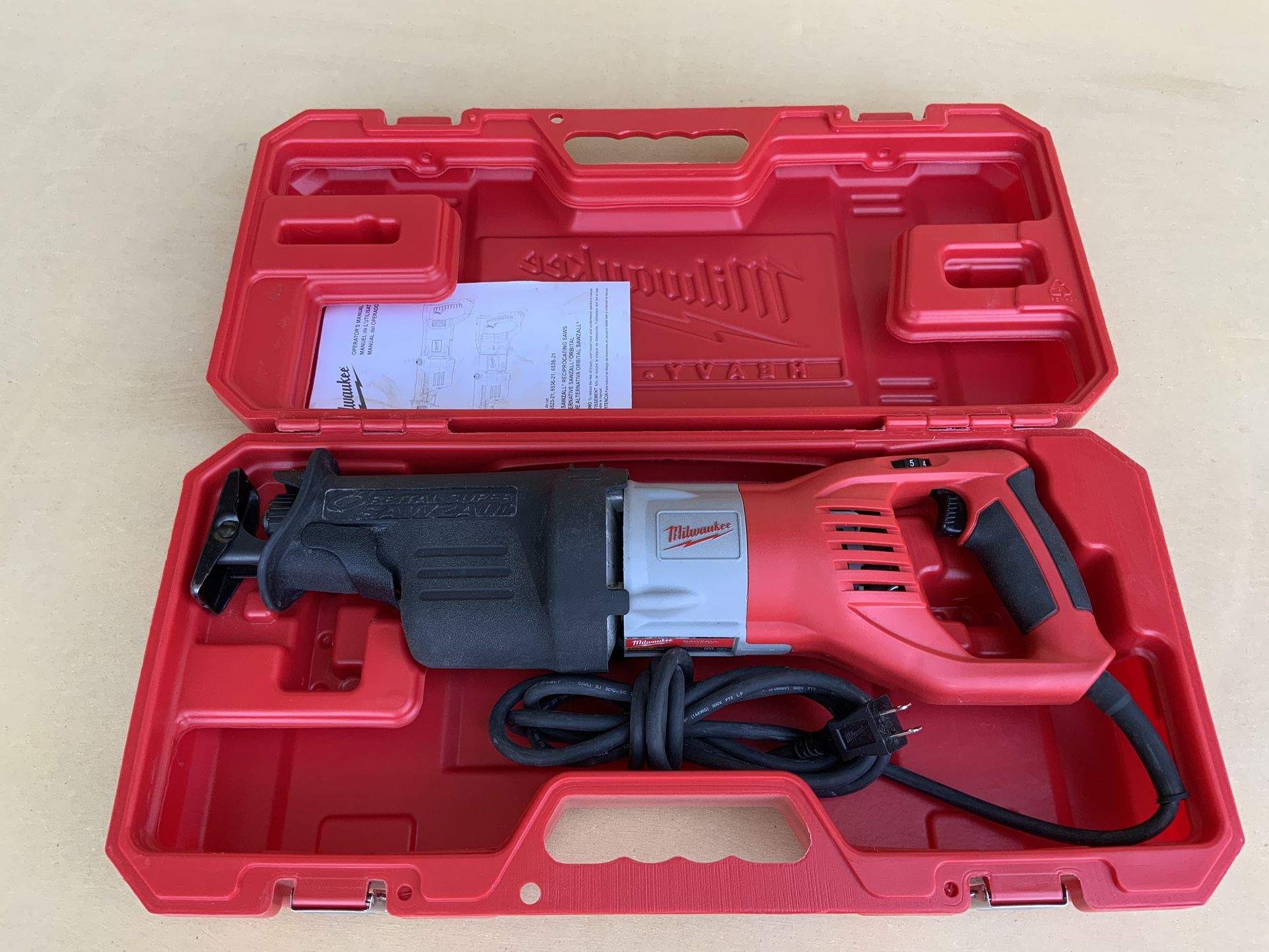 Milwaukee 15 Amp 1-1/4 in. Stroke Orbital SUPER SAWZALL Reciprocating Saw with Hard Case