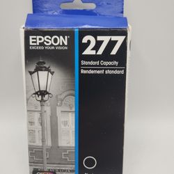 Epson T277120 Cartridge - Black, 04.2024.

Brand new,  factory sealed package.  Never opened.  Black ink. Model number 277 standard capacity 