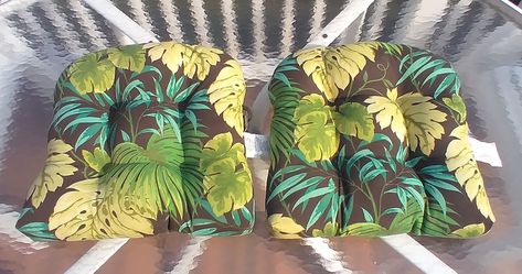 Set of 2 Large Heavy Duty Outdoor Waterproof Chair Cushions