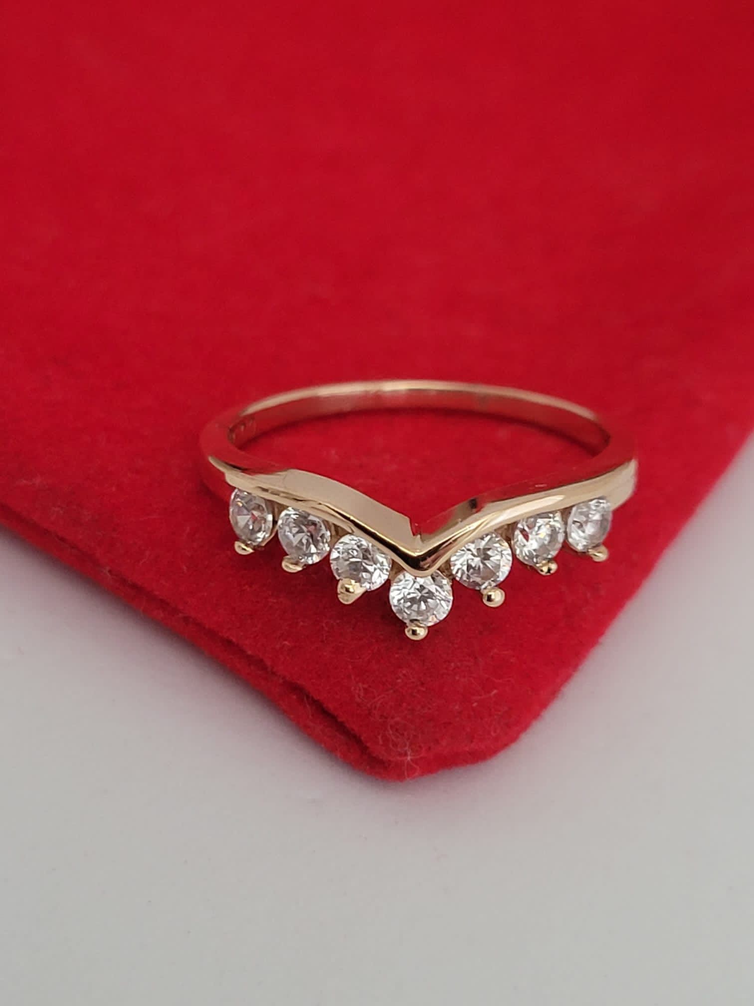 ❤️14k Size 6 Pretty Yellow Gold Cz Tiara Design Ring!/Anillo de oro en forma de tiara y CZ!👌🥰🌻post Tags: Anillo De Oro