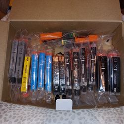 Box Of Different Ink Cartridges And Color's 