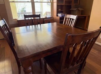 Solid Wood Dining Table + 6 Chairs