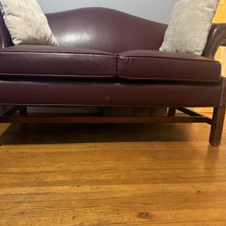 Brown Leather Couch 