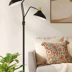 Threshold 3 Head Floor Lamp Black And Brass. 