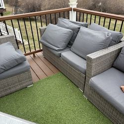 Rattan Wicker conversation set (4 pieces)