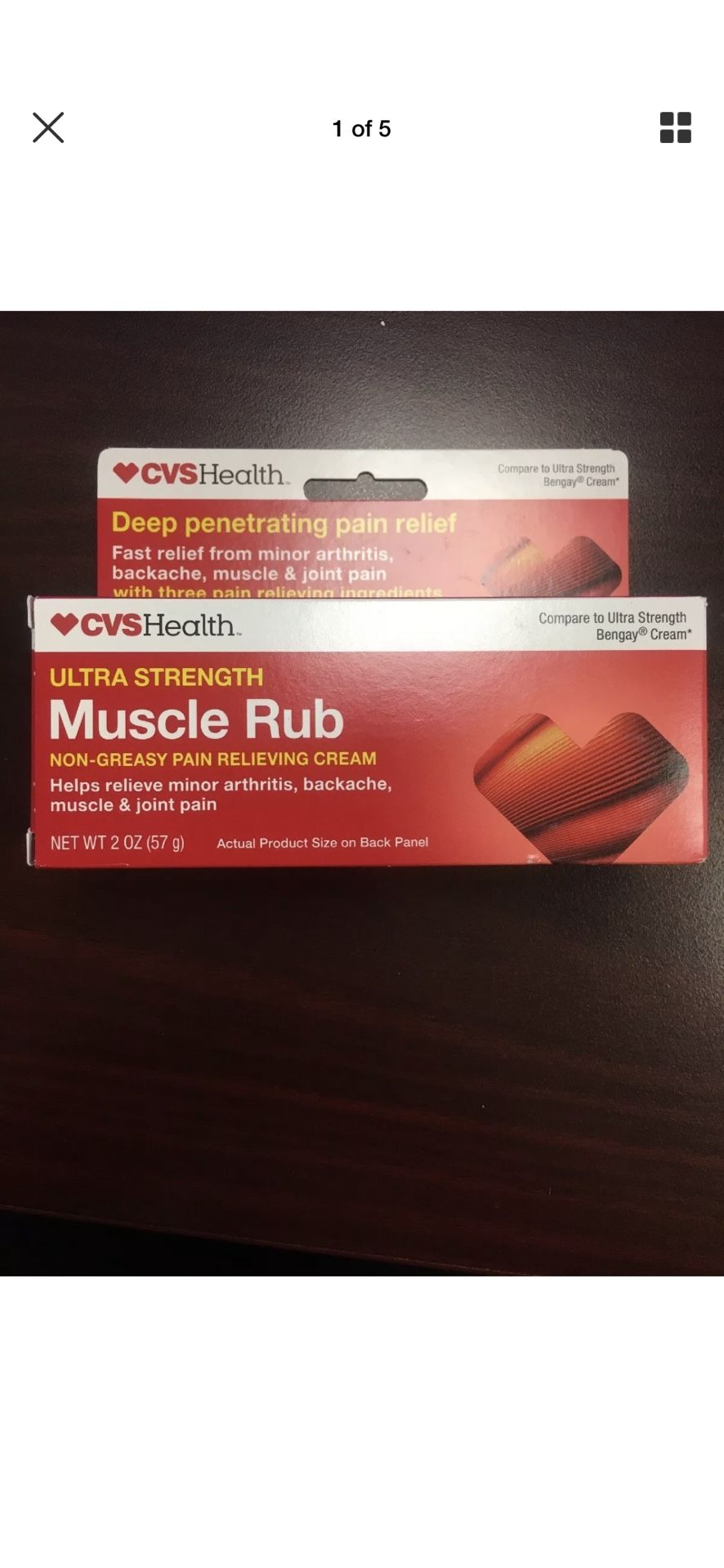 CVS Ultra Strength Muscle Rub Non-Greasy Pain Relieving Cream 2oz Compare Bengay