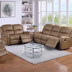 2pc Reclining Sofa + Loveseat $899 / Recliner Chair $250
