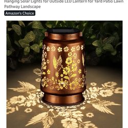 Hummingbird Solar lanterns outside