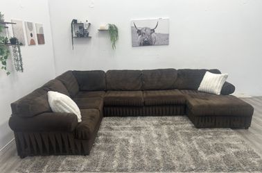 Brown Sectional Couch - Free Delivery 