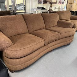 Brown Oversize Sofa Chair & Ottoman 