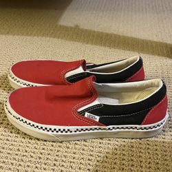 Red Checker Pattern Vans 