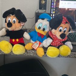 Rare circa 1980 Classic Disney Character Plushies
