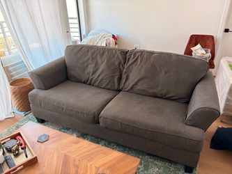 Gray Fabric Two-Cushion Sofa
