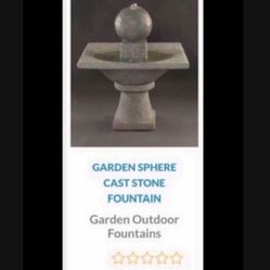 Beautiful Cast Stone Sphere Fountain Paid Close To $2,000